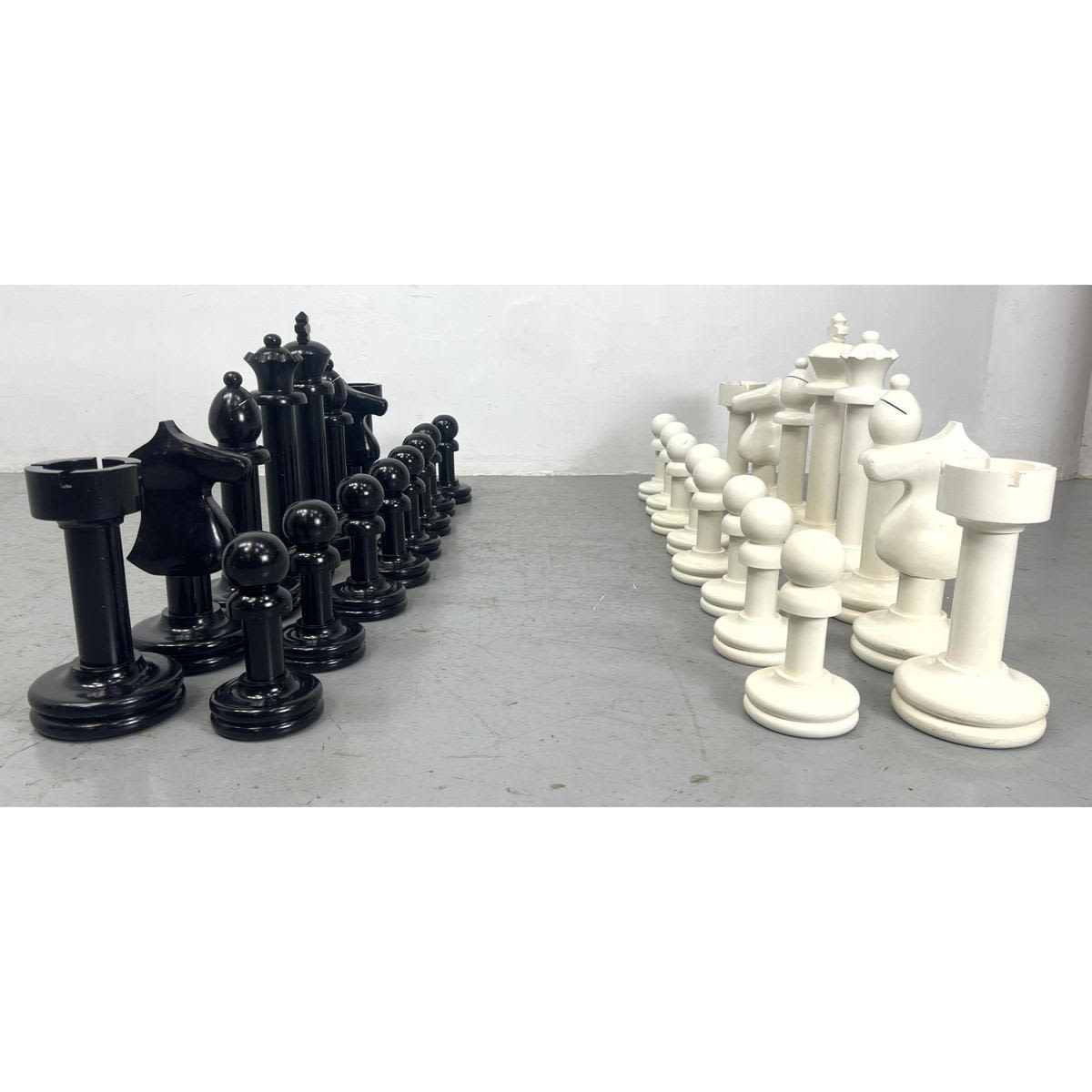 Large Lawn Size Chess Set. Black