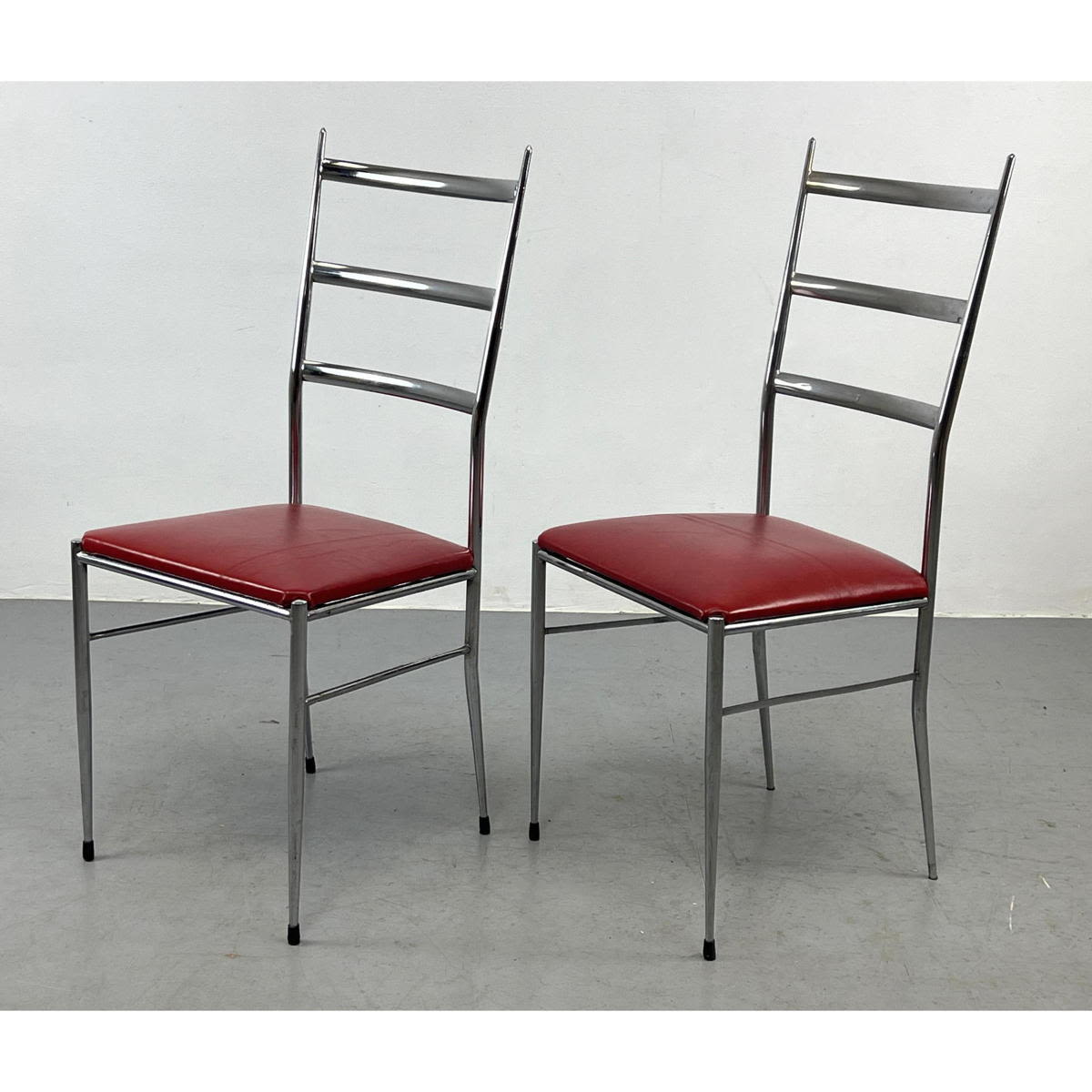 Pair Gio Ponti Style Chrome metal