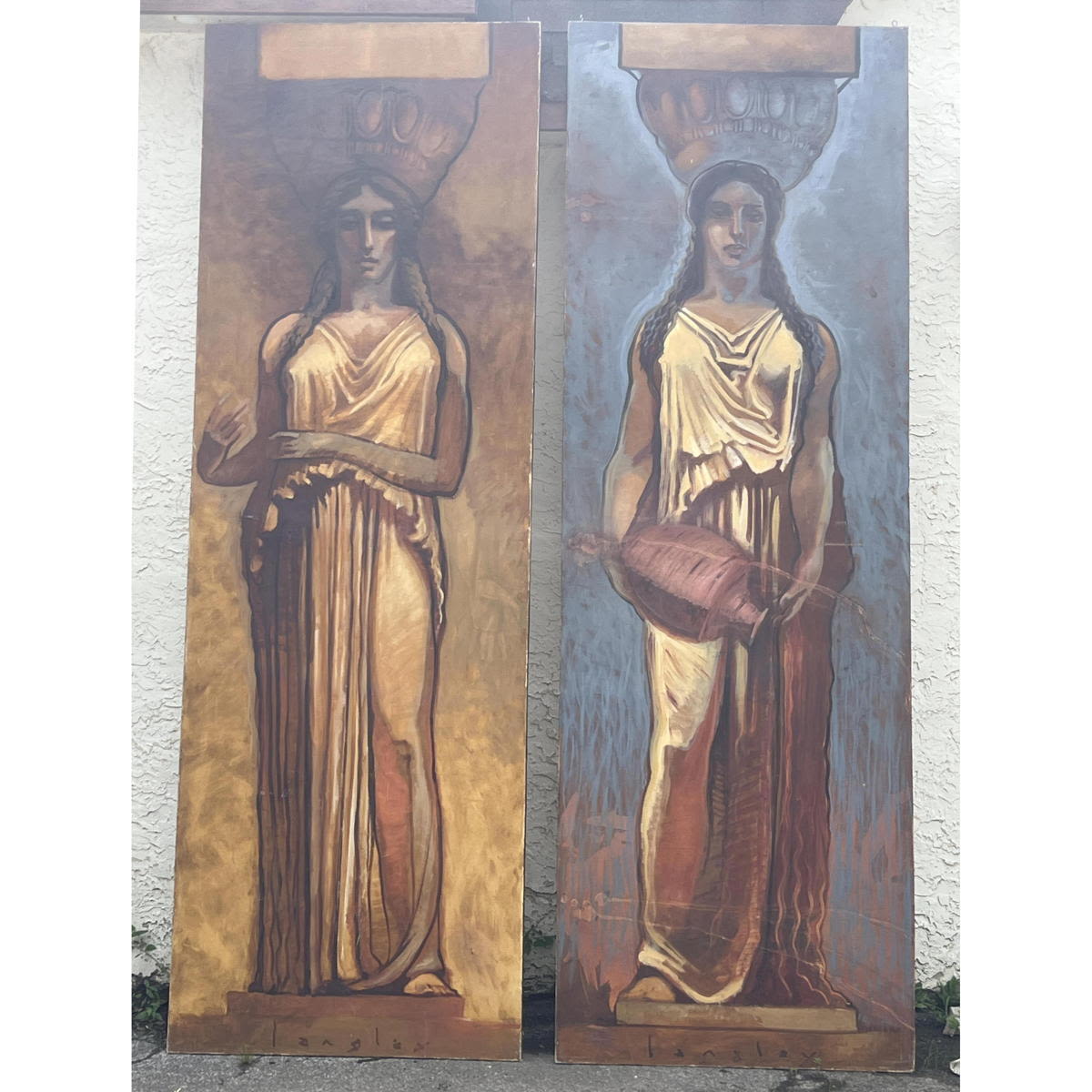 Massive 2pc 12ft LANGLEY Paintings  300405