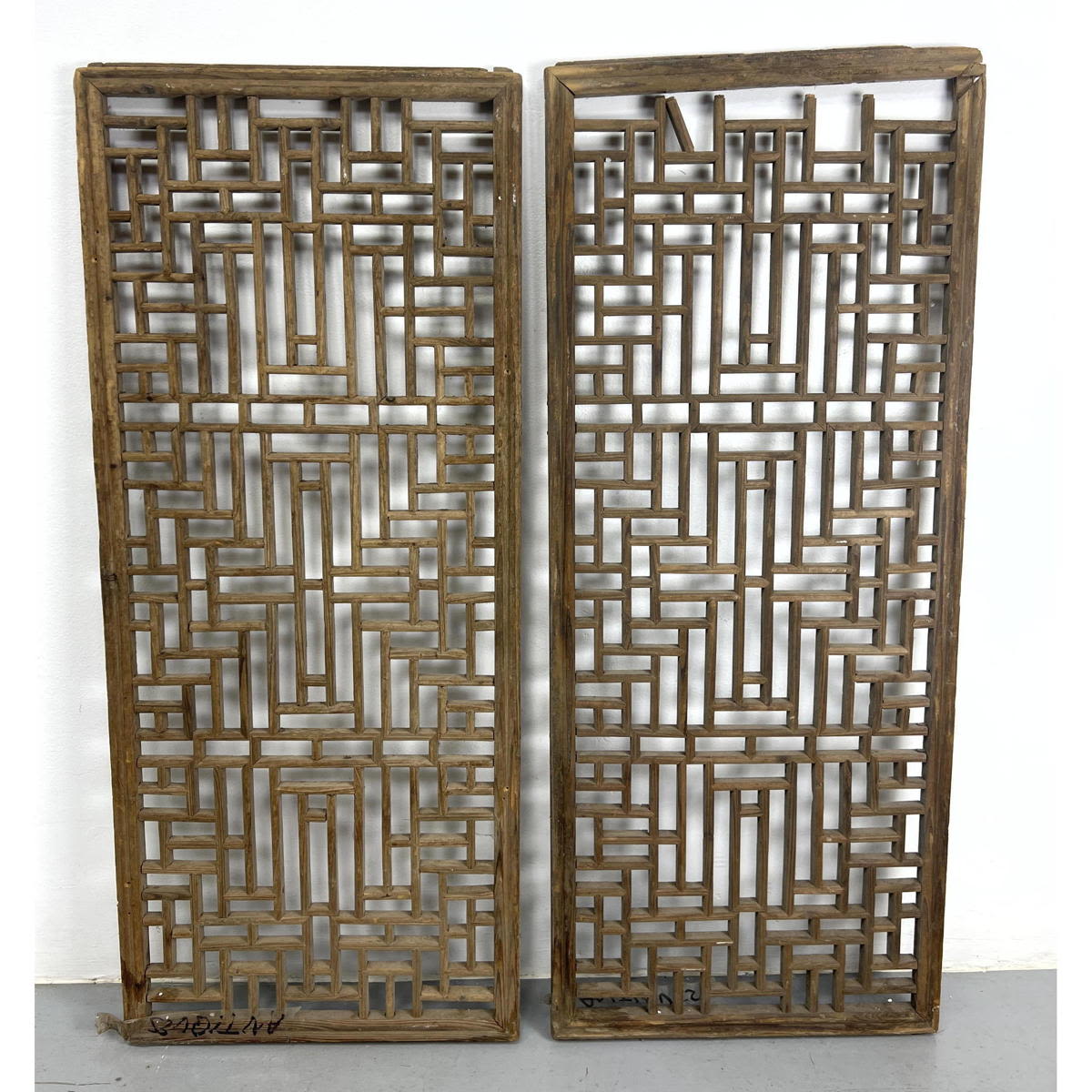 Pair of antique wooden Chinese