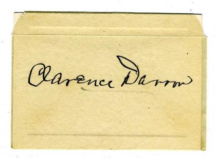 1 piece.  Card Signed. Darrow,