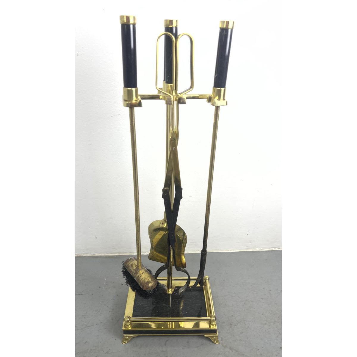 Brass and Marble Fireplace Tool