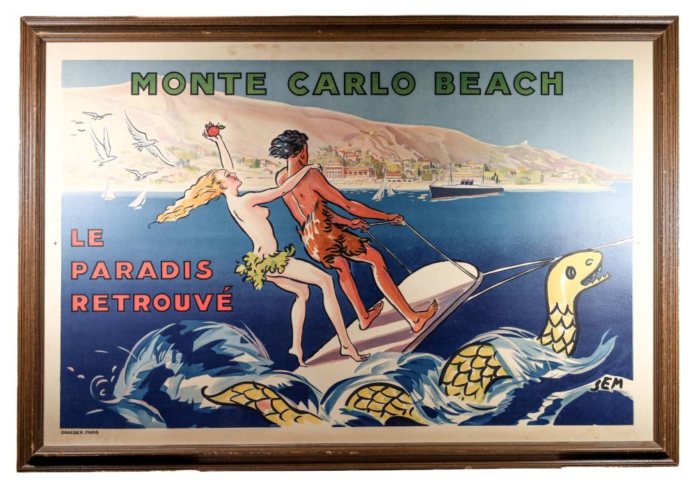 FRAMED 1930 S MONTE CARLO BEACH 300511