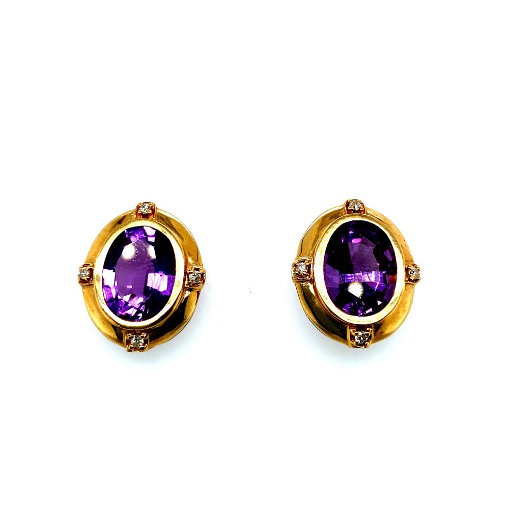 14Y BEZEL SET OVAL AMETHYST AND 30053f