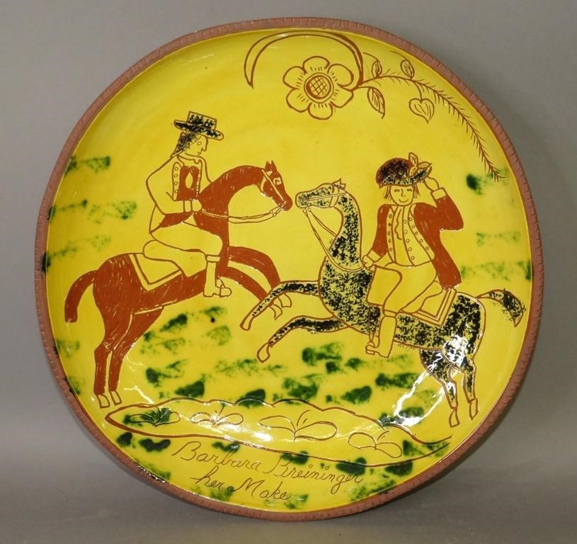 SGRAFFITO DECORATED CHARGER MARKED 300582