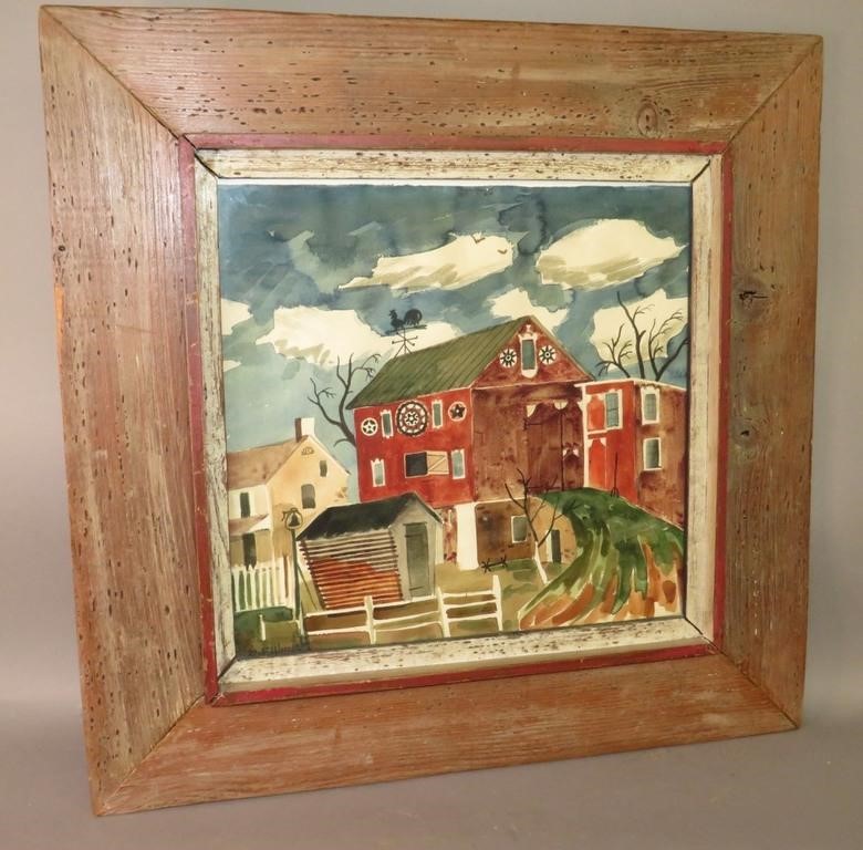 DAVID ELLINGER FRAMED WATERCOLOR 30058c