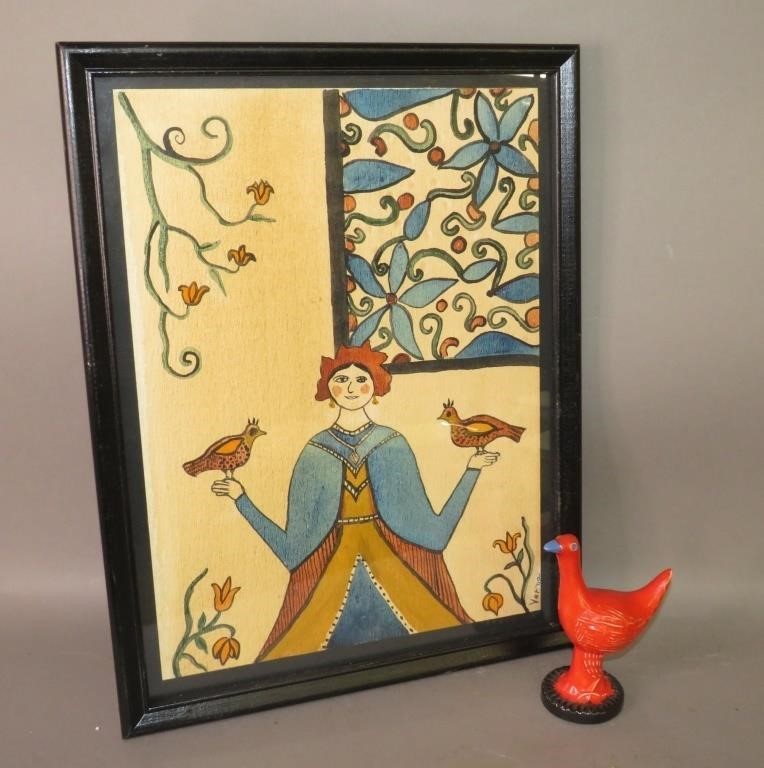 2 PIECES OF FOLK ART BY VERNA SEAGRAVESca  300587