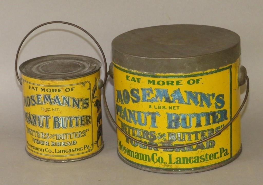 2 TIN LITHOGRAPHED PEANUT BUTTER 3005aa