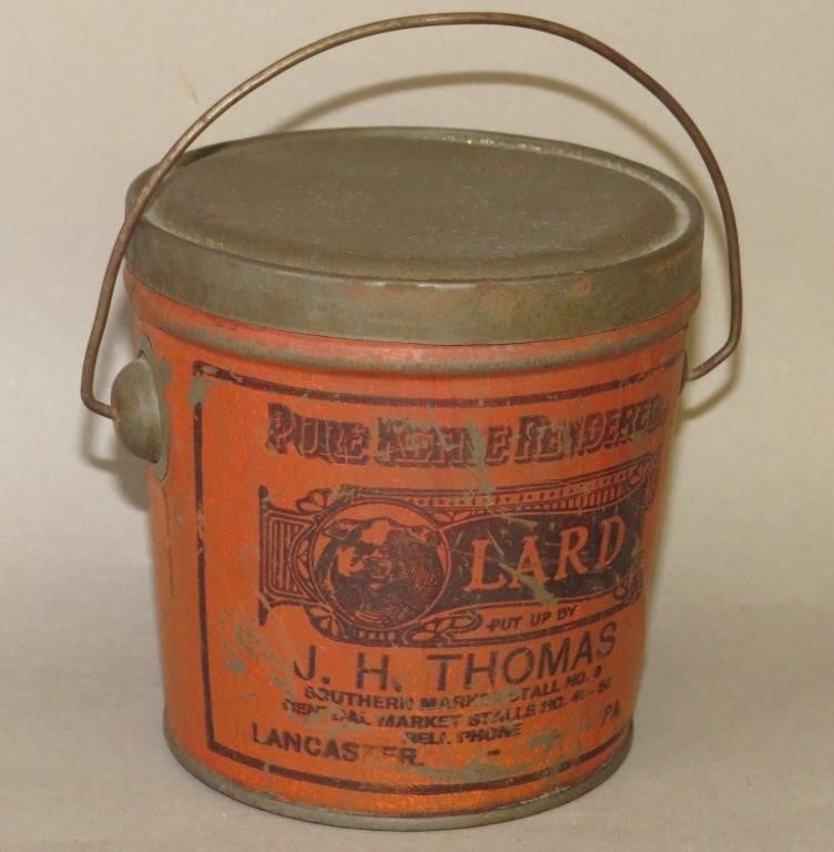 SMALL TIN LARD BUCKET FOR J H  3005a3