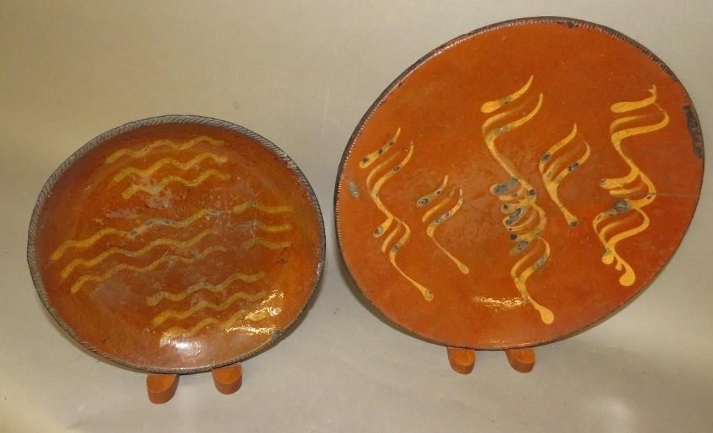 2 PA SLIPWARE PLATESca. 1875 &