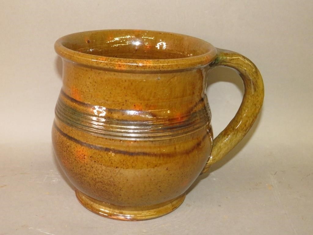 ISAAC STAHL SIGNED REDWARE HANDLED