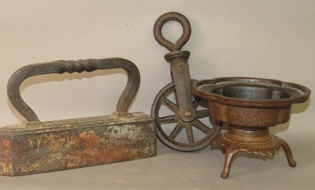 3 CAST IRON PIECESca. 1750, 1840-1850