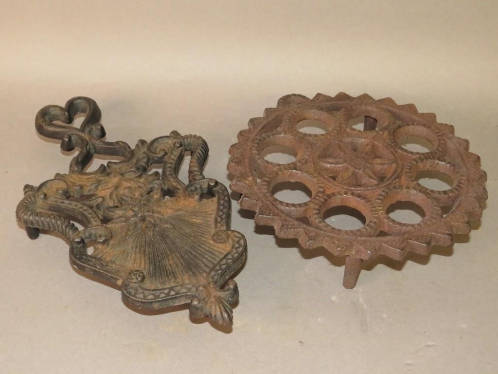 2 CAST IRON TRIVETSca. 1830-1880;