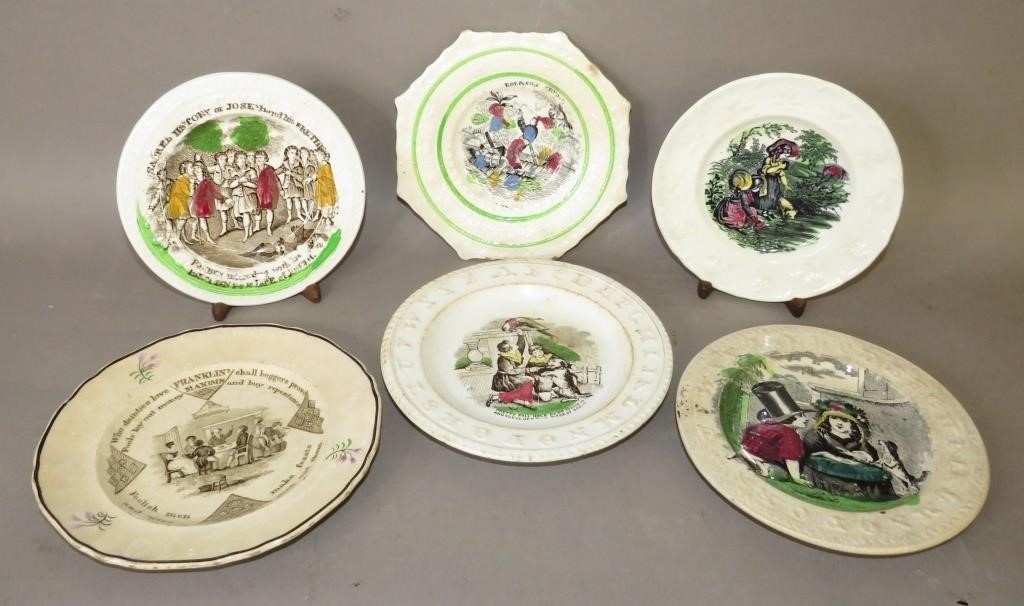 6 CHILDREN'S PLATES WITH TRANSFERSca.