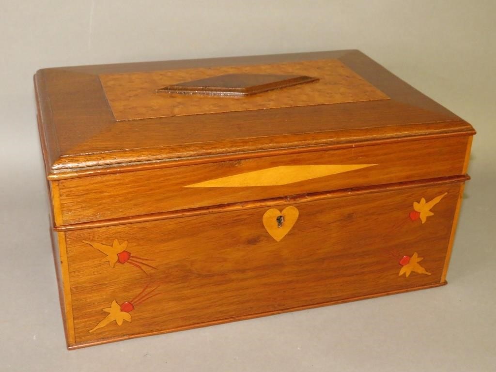 INLAID WALNUT COFFER-TOP SEWING