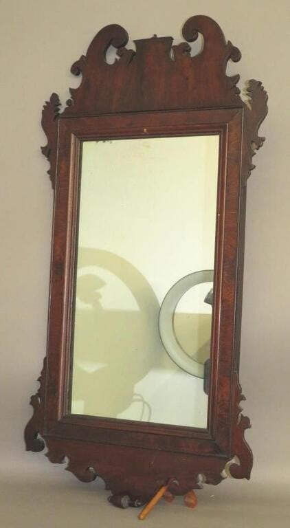 CHIPPENDALE MIRRORca. 1870; scrolled