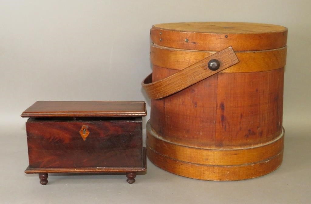 2 PIECES WOODENWARE FIRKIN AND 30061f