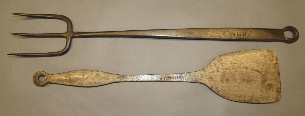 2 WROUGHT IRON UTENSILSca. 19th century;