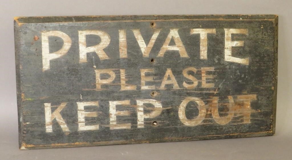 HAND PAINTED WOODEN "PRIVATE PLEASE