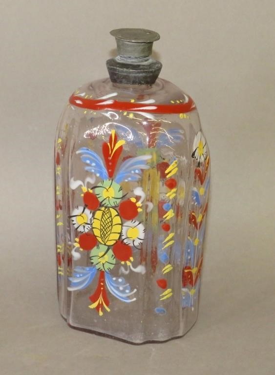 BLOWN GLASS BOTTLE WITH STIEGEL 30063b