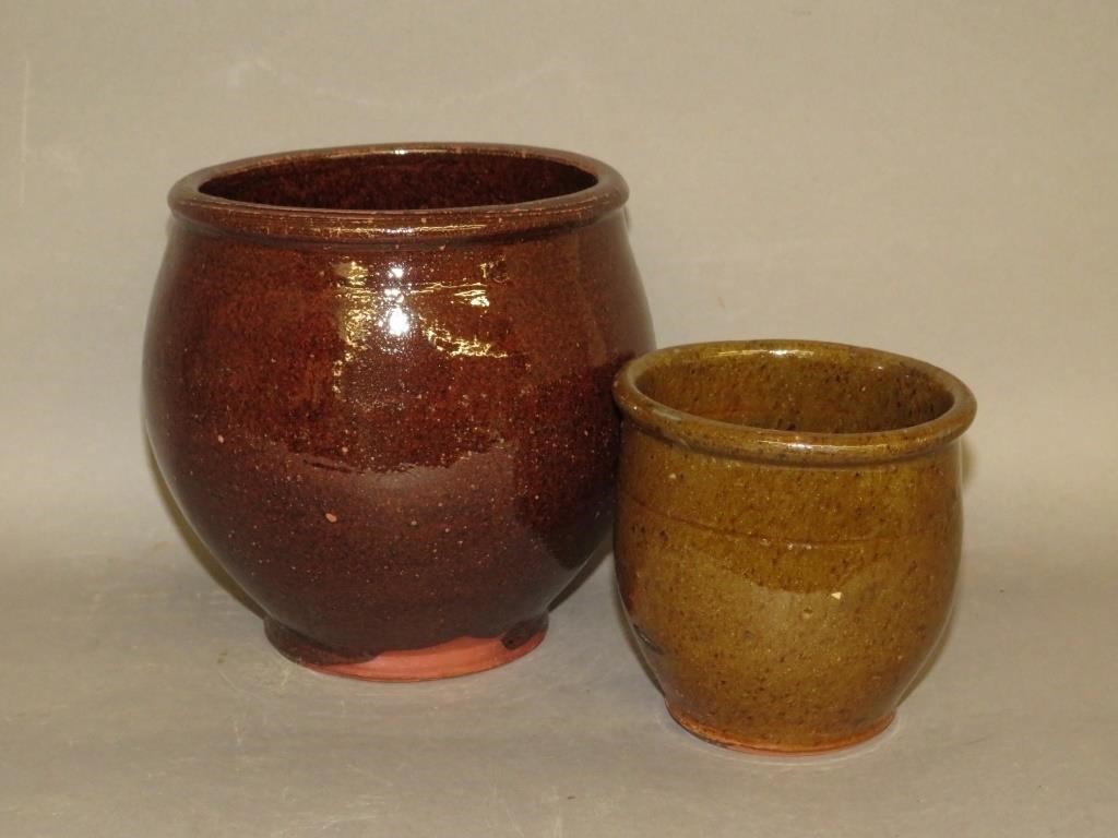 2 PA REDWARE JELLY JARSca. 1870-1880;