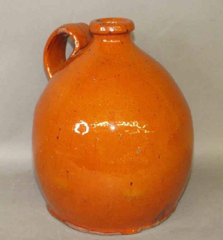 PA SQUAT OVOID REDWARE JUGca. 1850;