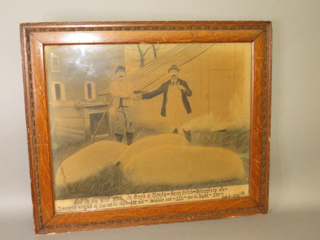 FRAMED PIG FARMER PHOTOca. late