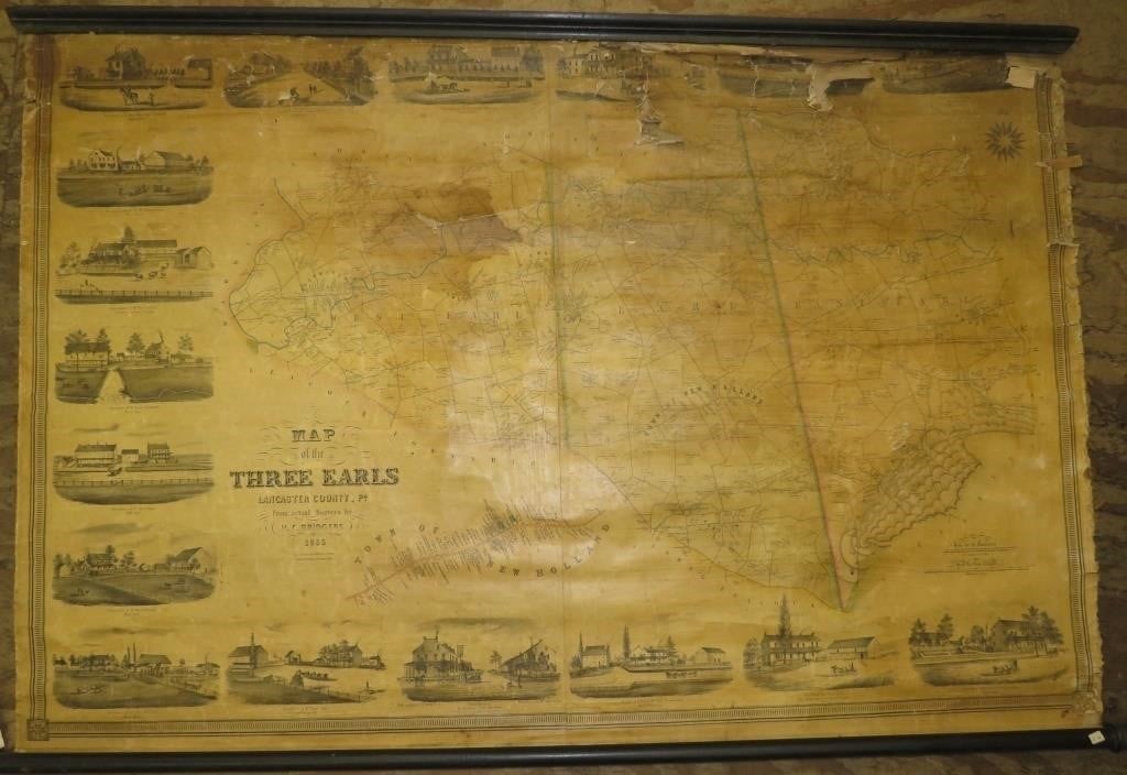 3 EARLS WALL MAPca. 1855; large