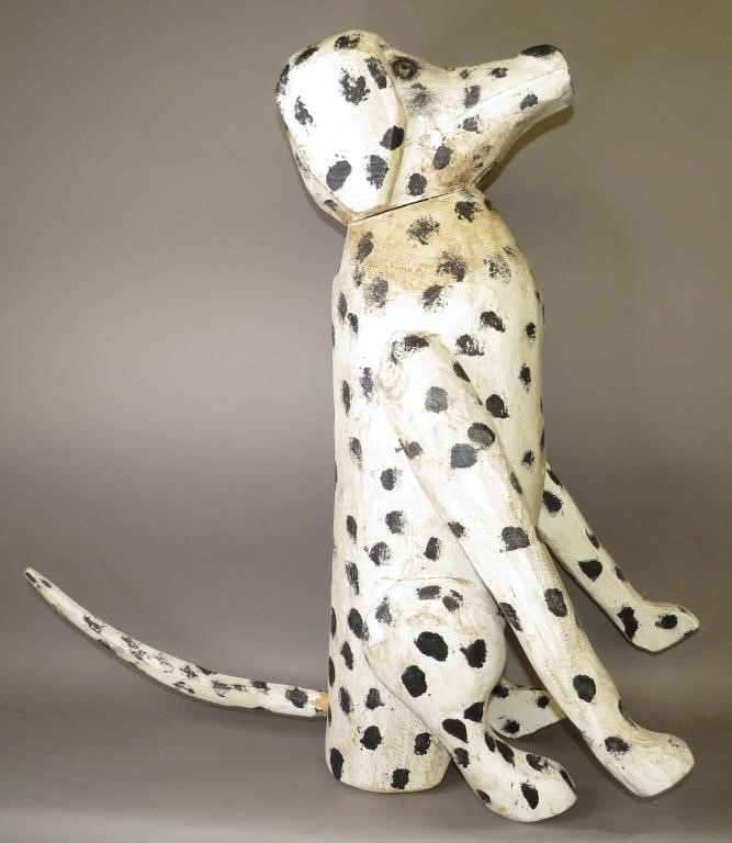 LARGE CARVED PAINTED DALMATIAN 3006cb