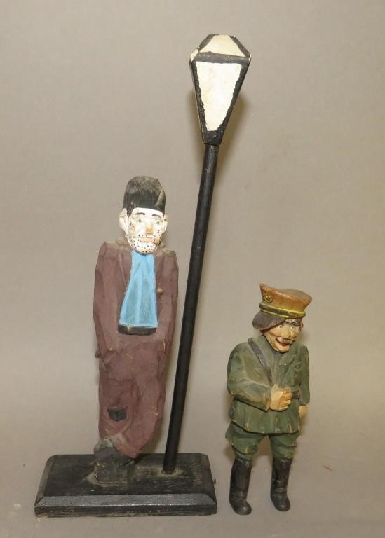 2 FOLK ART CARVINGS BY THE JAILHOUSE 300722