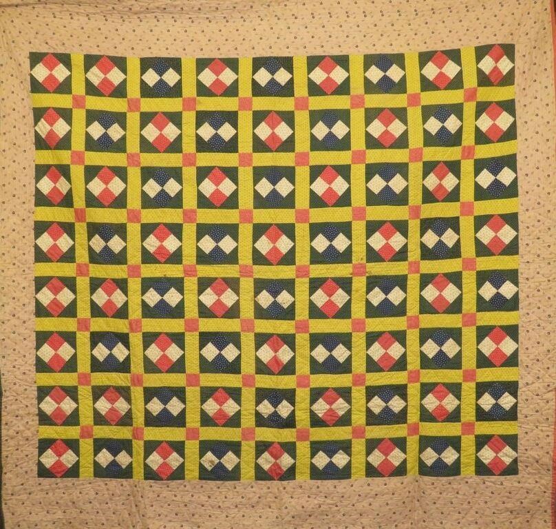 CALICO FABRIC PATCHWORK CHECKERBOARD