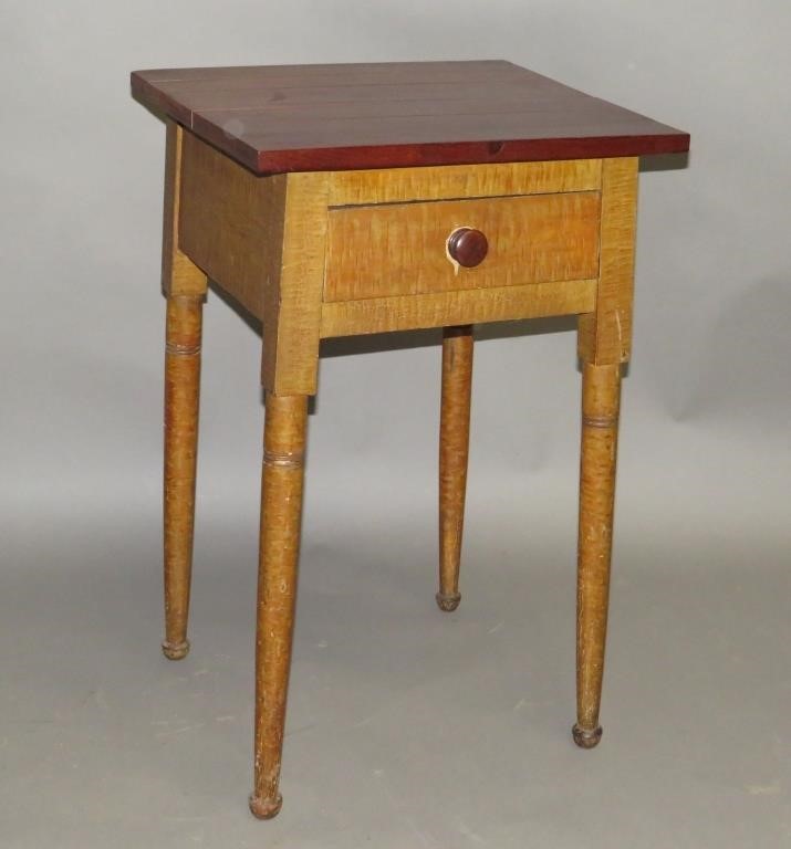 ONE DRAWER STANDca. 1830; cherry top