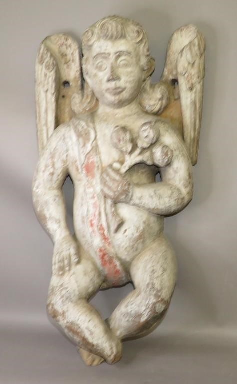 CONTINENTAL CARVED & PAINTED ANGEL