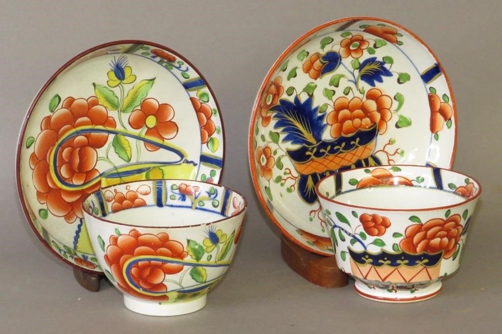 2 PEARLWARE GAUDY DUTCH CUPS AND 300781
