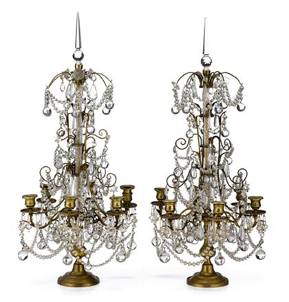 Pair of French six light brass 4cd8e