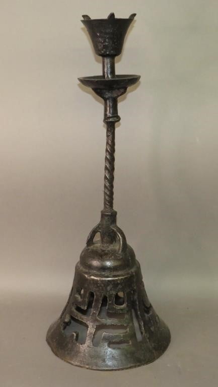 CHINESE CAST IRON LAMPca 1850 1900  30079d