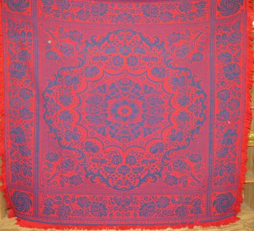 VIBRANT RED BLUE JACQUARD WOVEN 3007a5