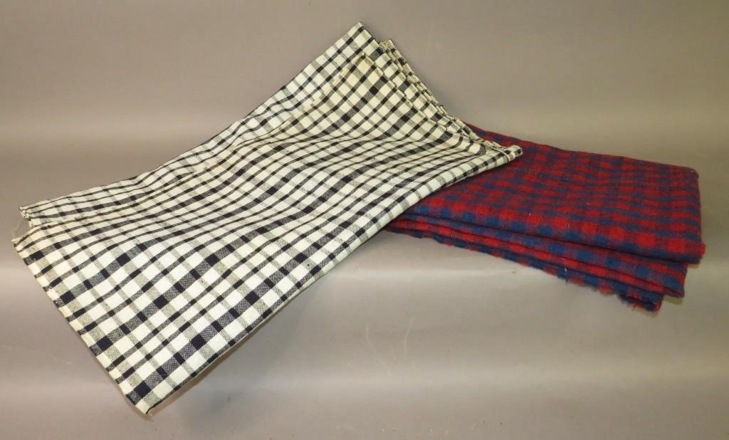 2 WOVEN CHECK FABRICSca 18th late 3007a7