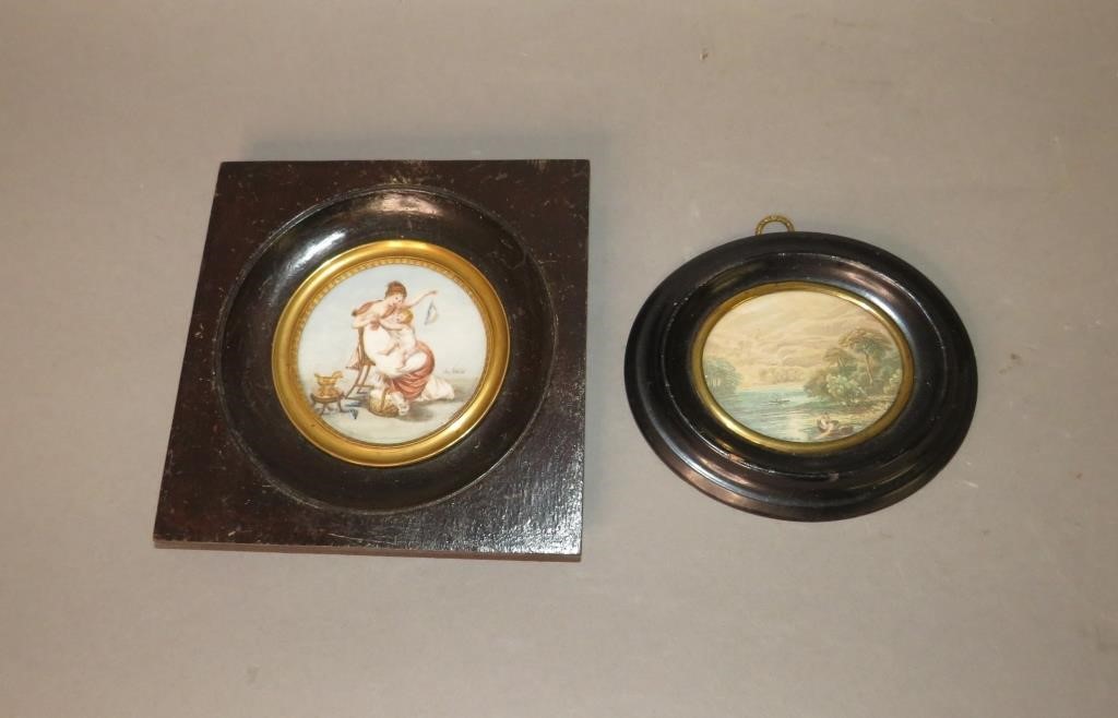 2 MINIATURE PAINTINGSca 1800  3007b3