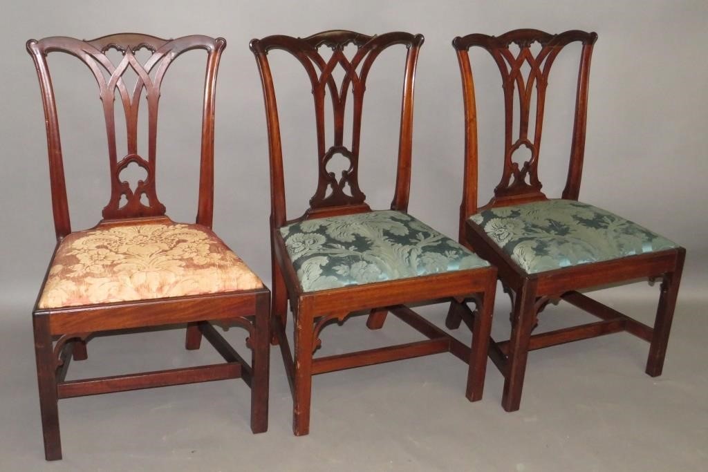 3 CHIPPENDALE CHAIRSca. 1770; three