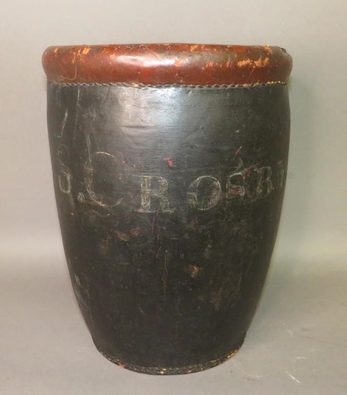 CROSBY LEATHER FIRE BUCKETca 19th 3007d2