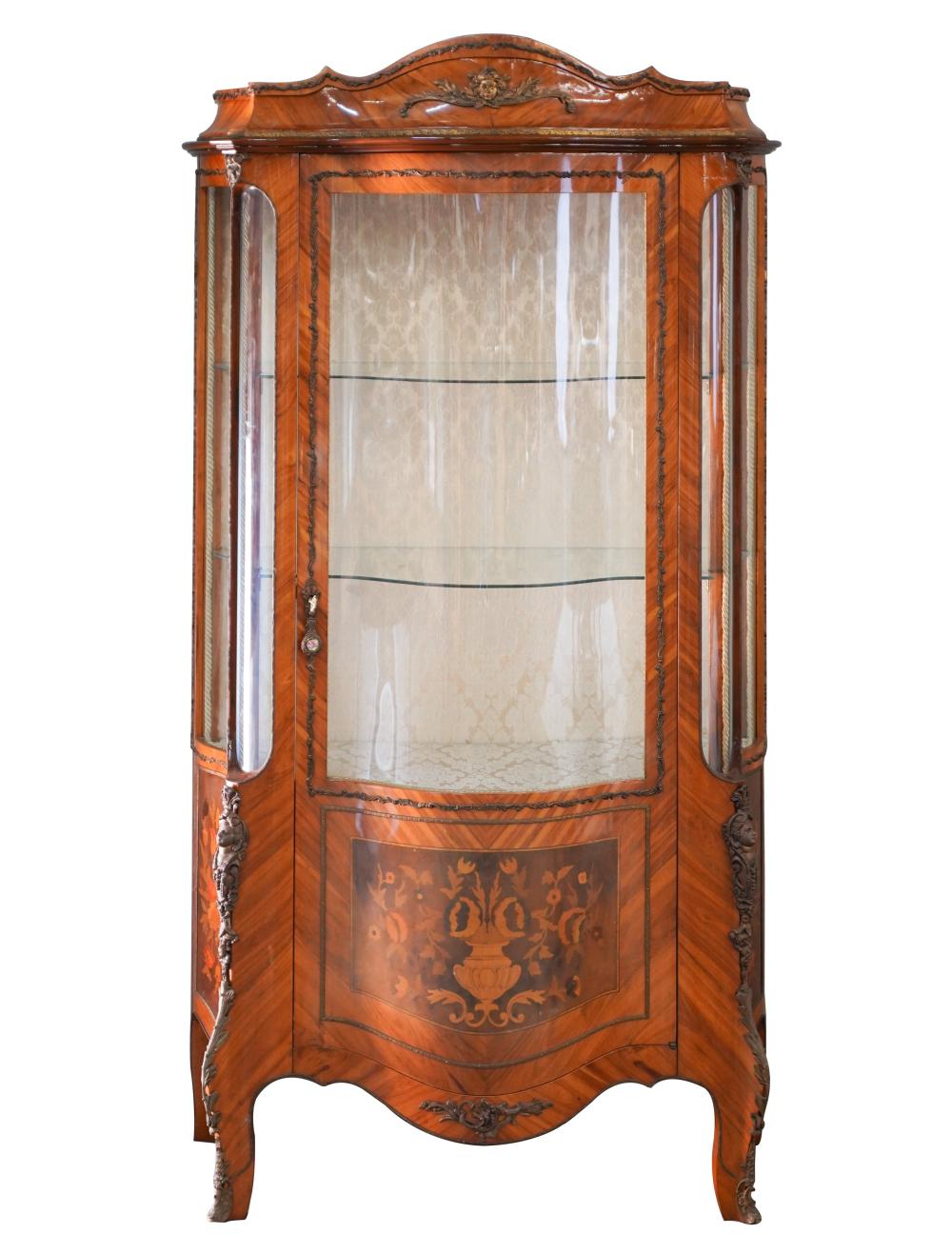 ROCOCO-STYLE MARQUETRY VITRINE