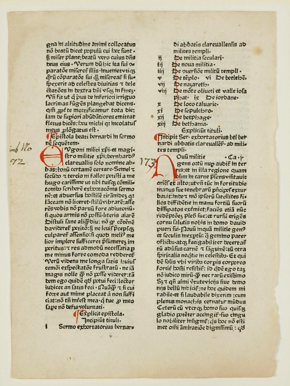 EARLY PRINTED MANUSCRIPT PAGE /