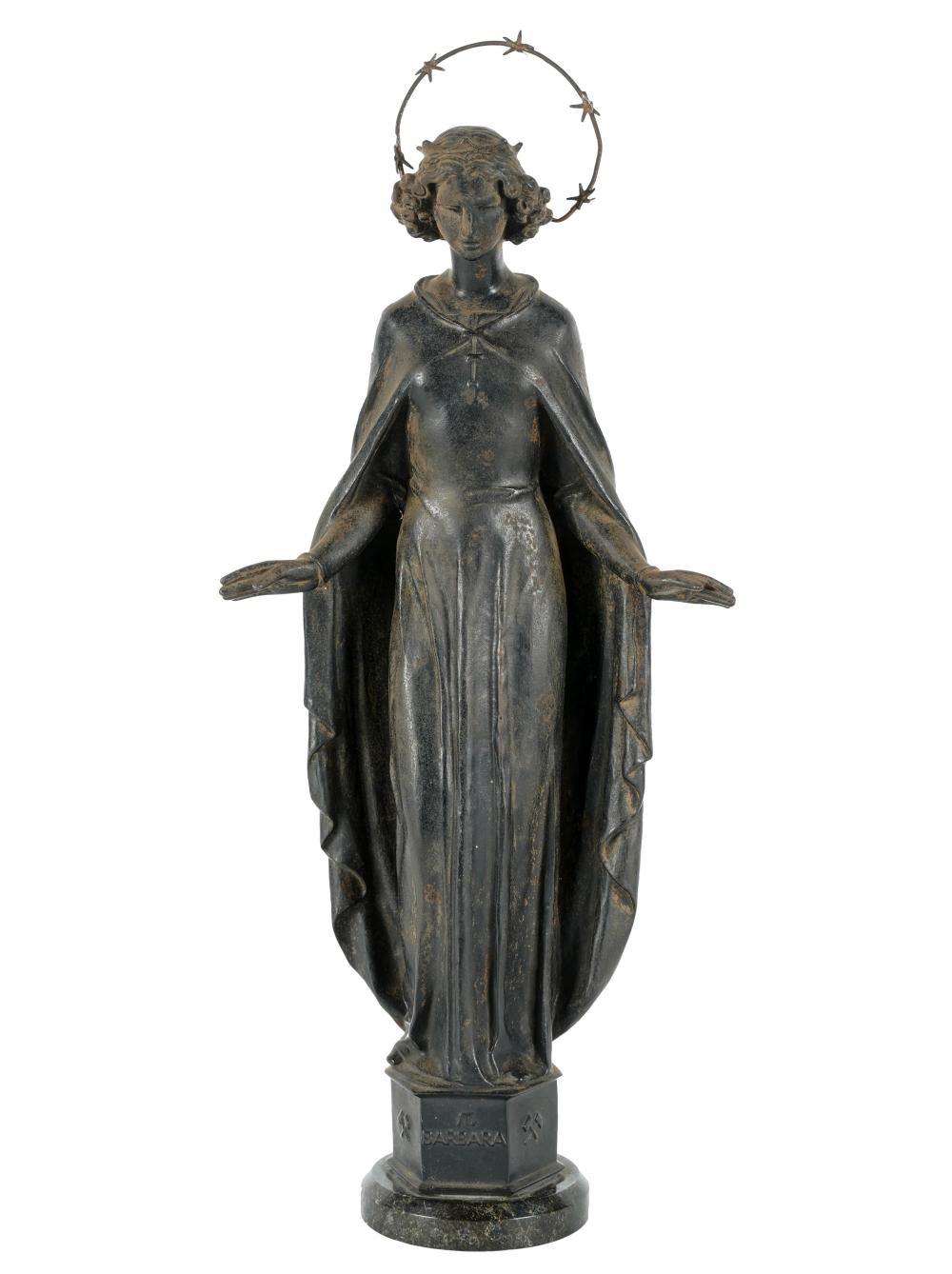 FIGURE OF ST BARBARAcast metal  30086e