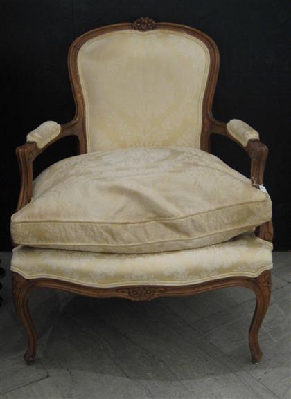 Pair Louis XV style walnut fauteuils 4cda7