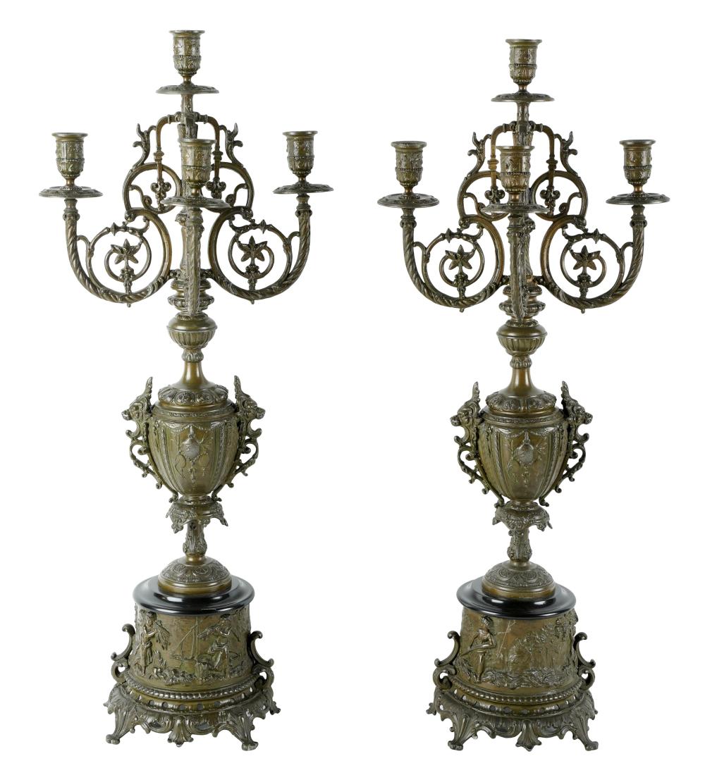 PAIR OF GILT METAL CANDELABRAeach 30089e