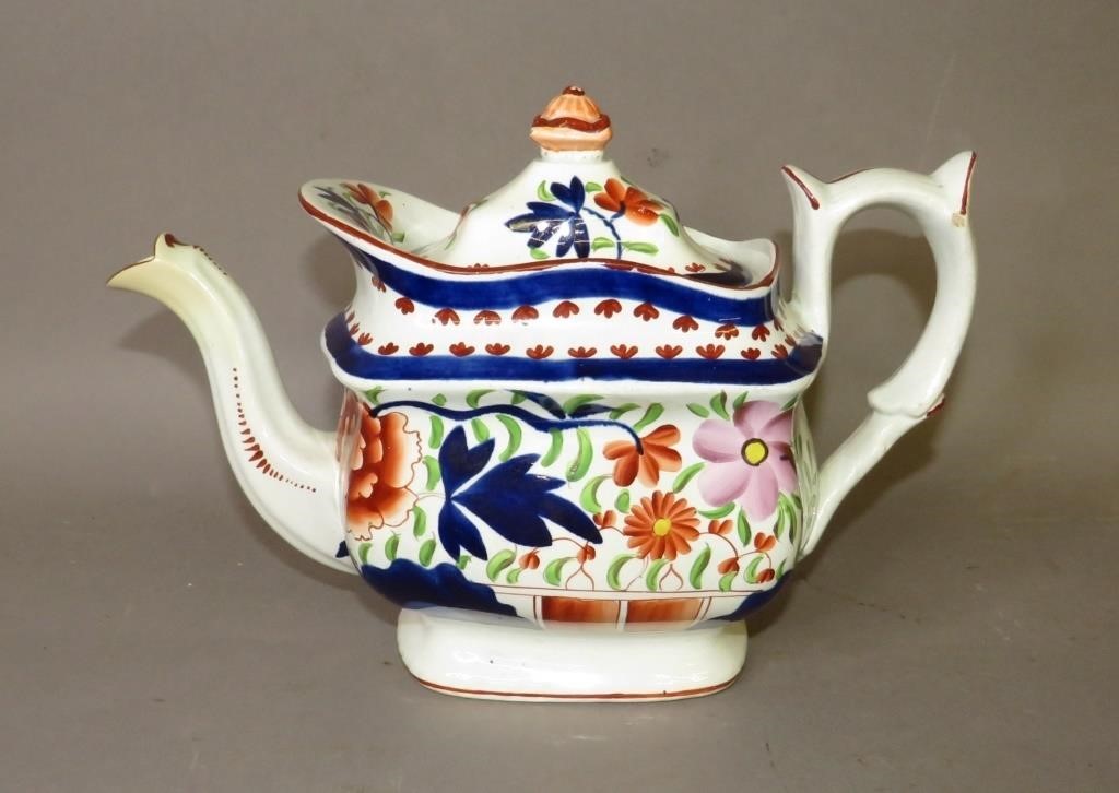 GAUDY DUTCH TEAPOTca 1825 pearlware 3008d3