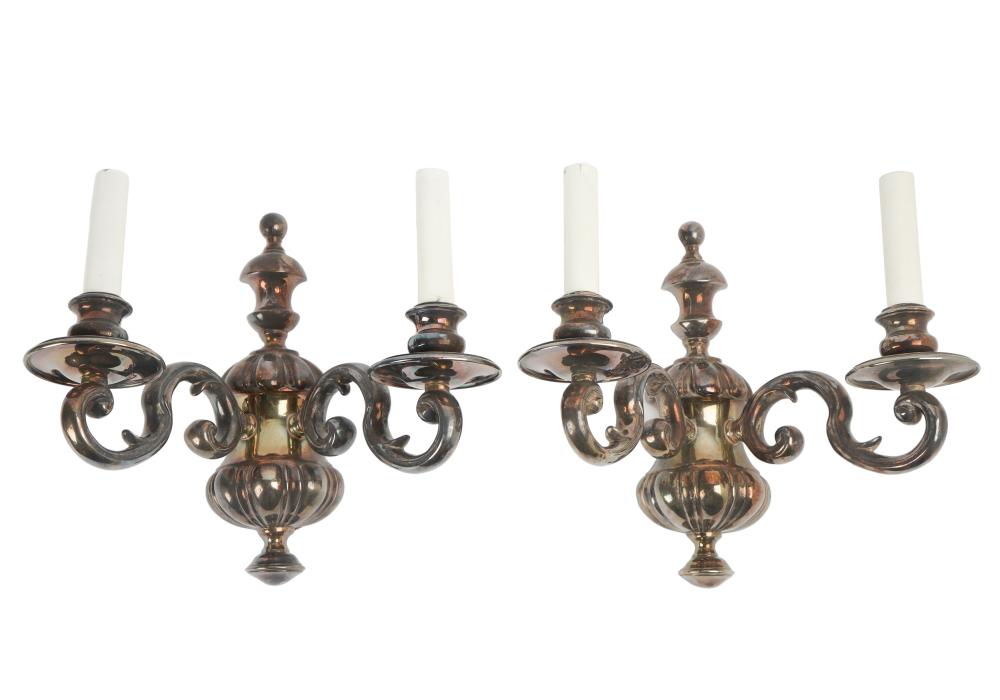 PAIR OF BAROQUE STYLE SILVER PLATE 3008cf