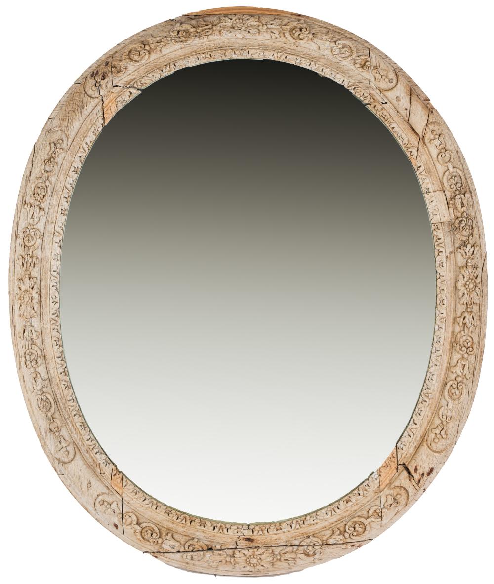 OVAL CARVED WOOD WALL MIRRORthe