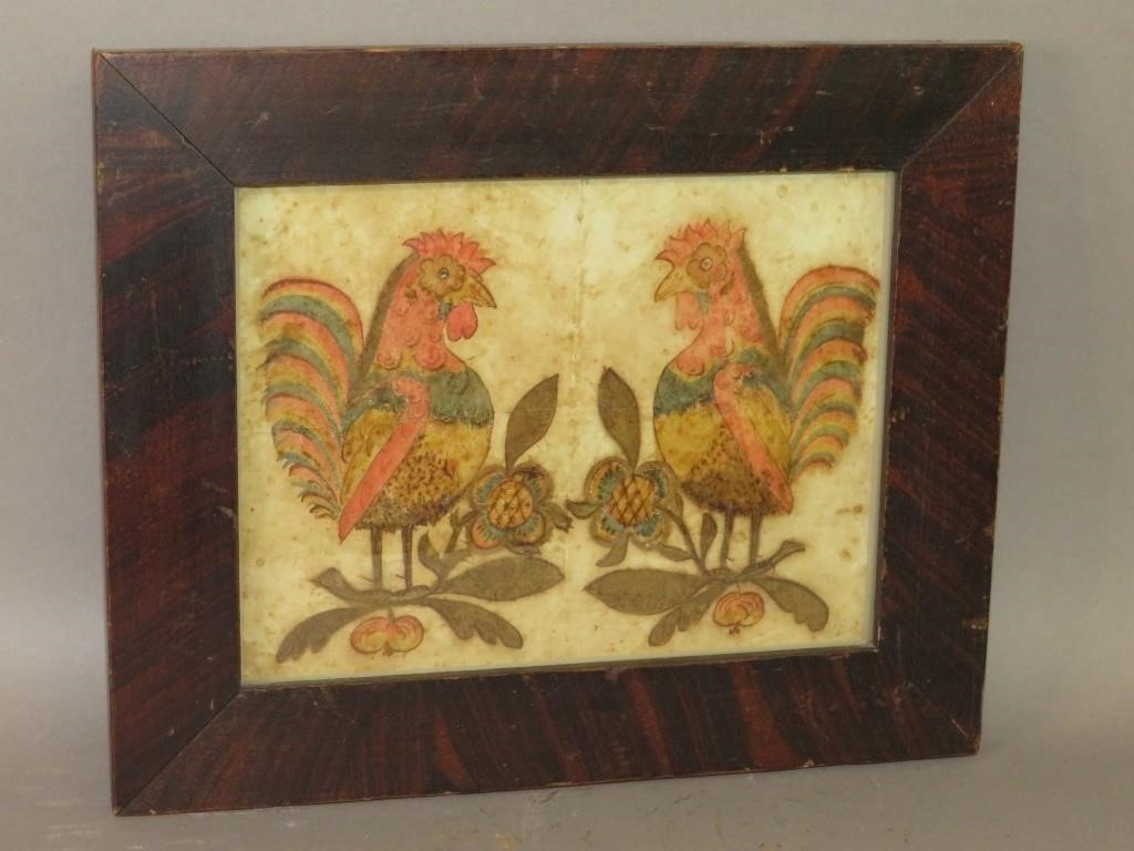 FRAMED COLOR INK & WATERCOLOR FRAKTUR